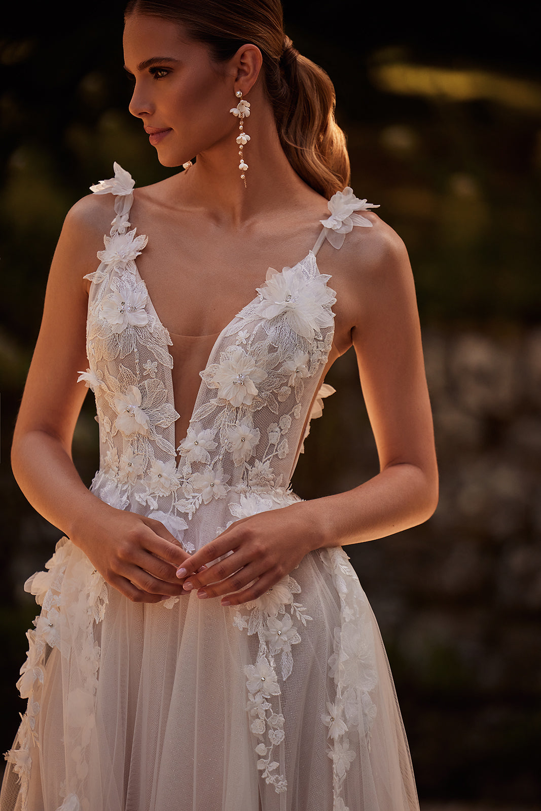 Abito da sposa romantico Calypso di DAMA Couture (dettaglio)