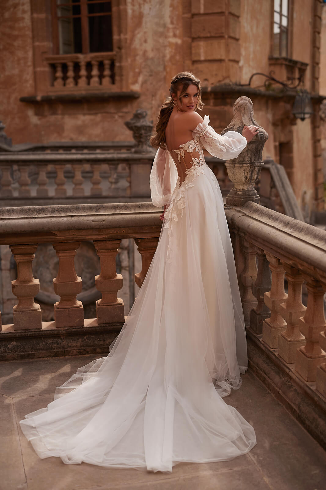 Abito da sposa Hermiona – abito da sposa a trapezio con maniche lunghe, DAMA Couture.