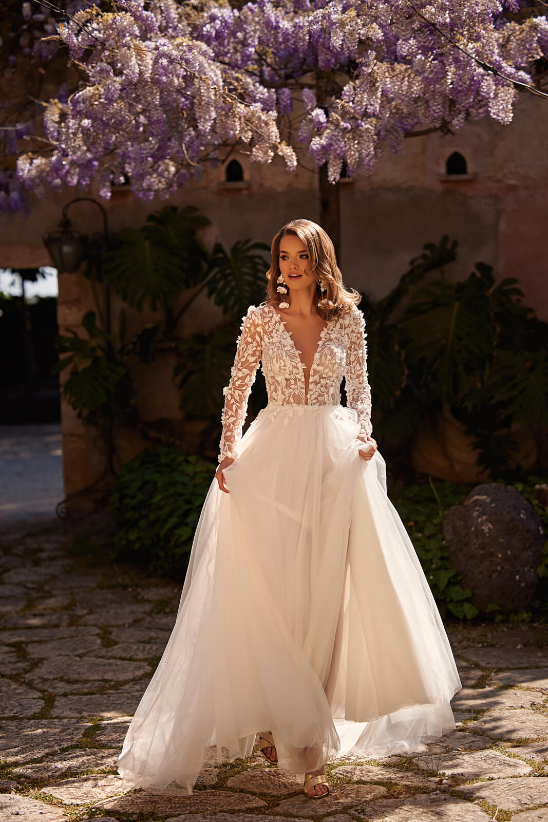 Abito da sposa Ida – abito da sposa a trapezio con maniche lunghe, DAMA Couture.