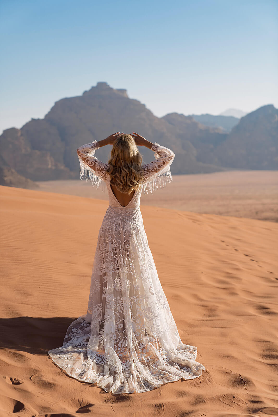 Abito da sposa Onava – abito da sposa a trapezio con maniche lunghe di DAMA Couture.