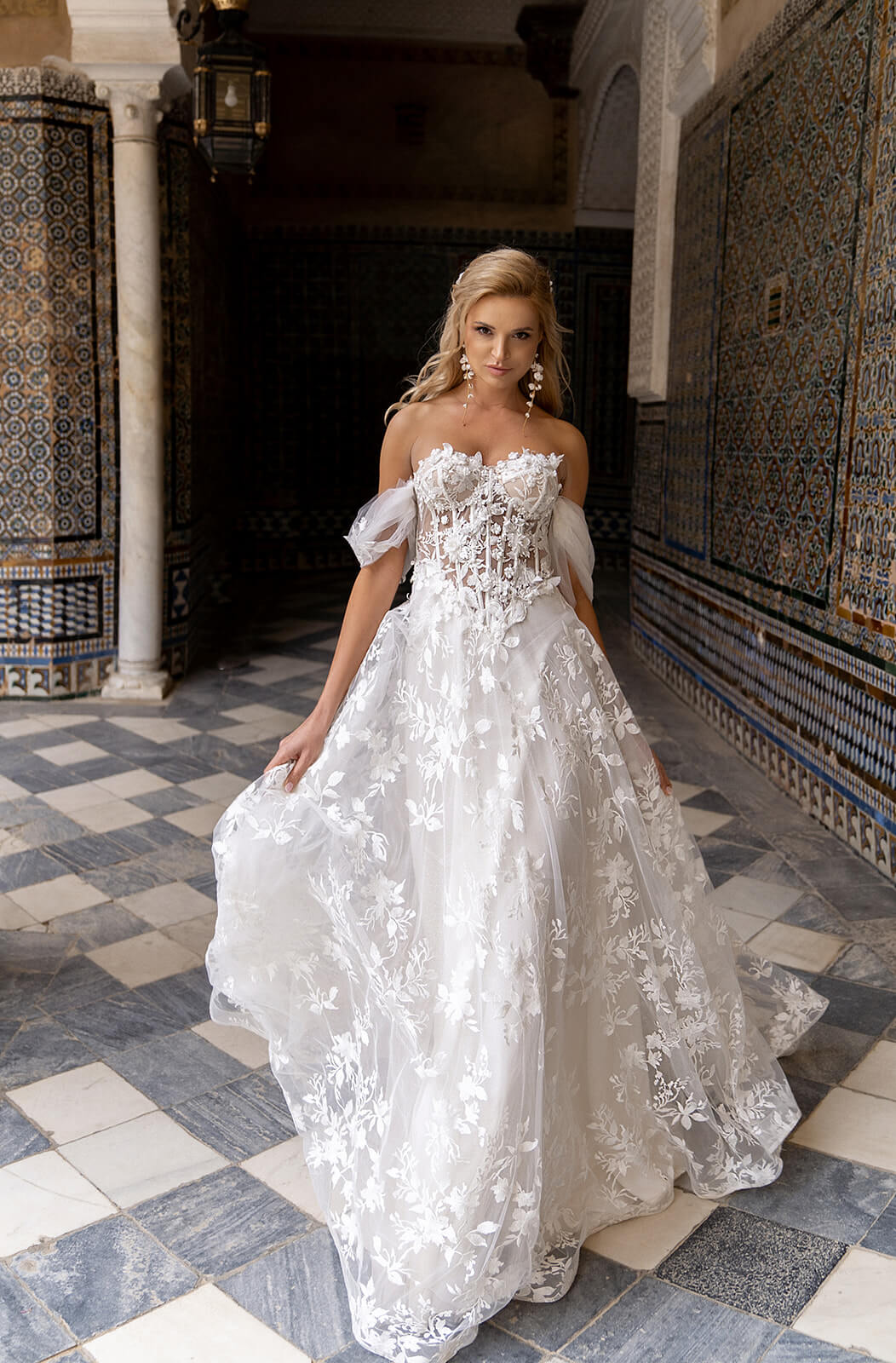 Sarah – dettaglio dell’abito da sposa.