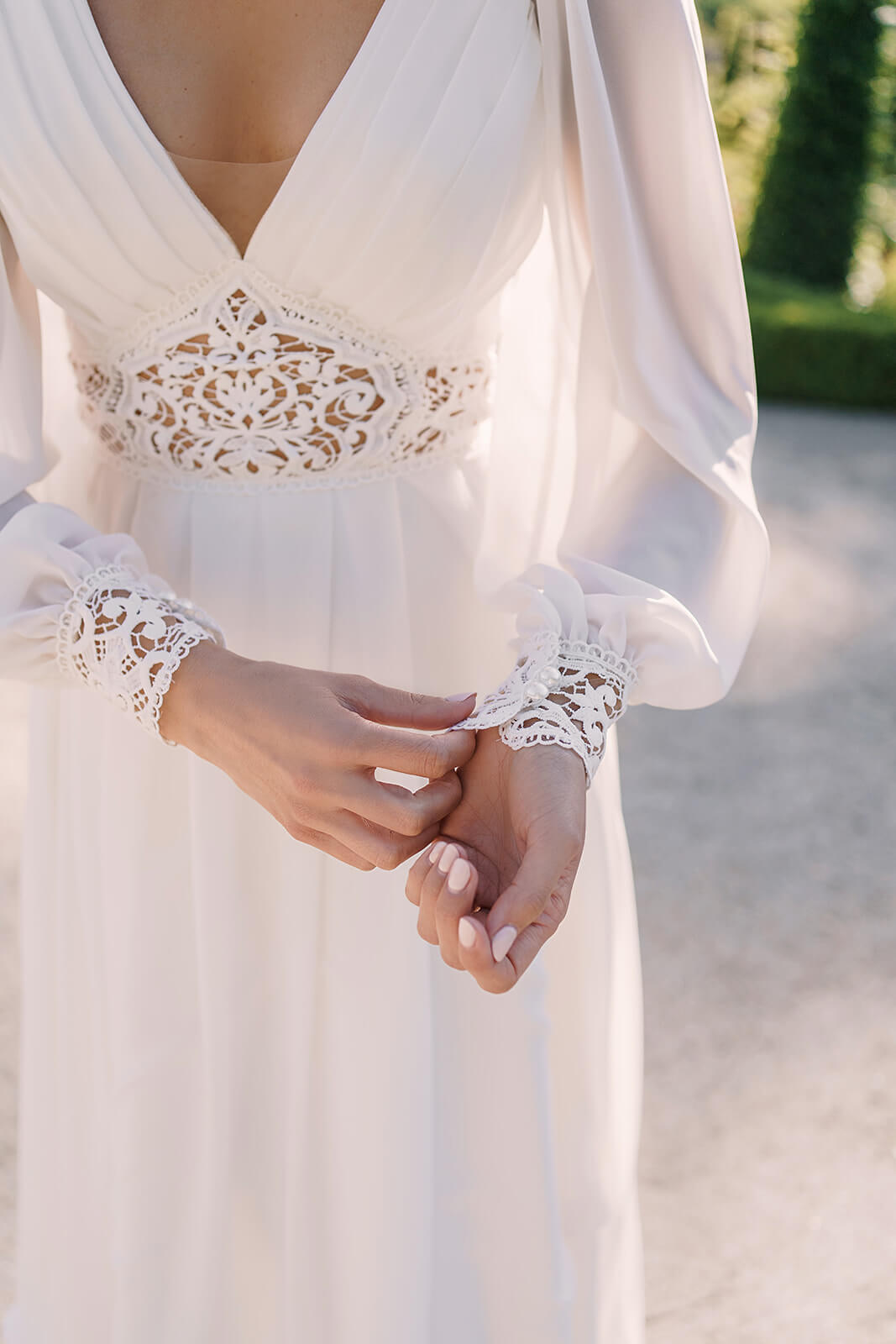 Safona – dettaglio dell’abito da sposa.