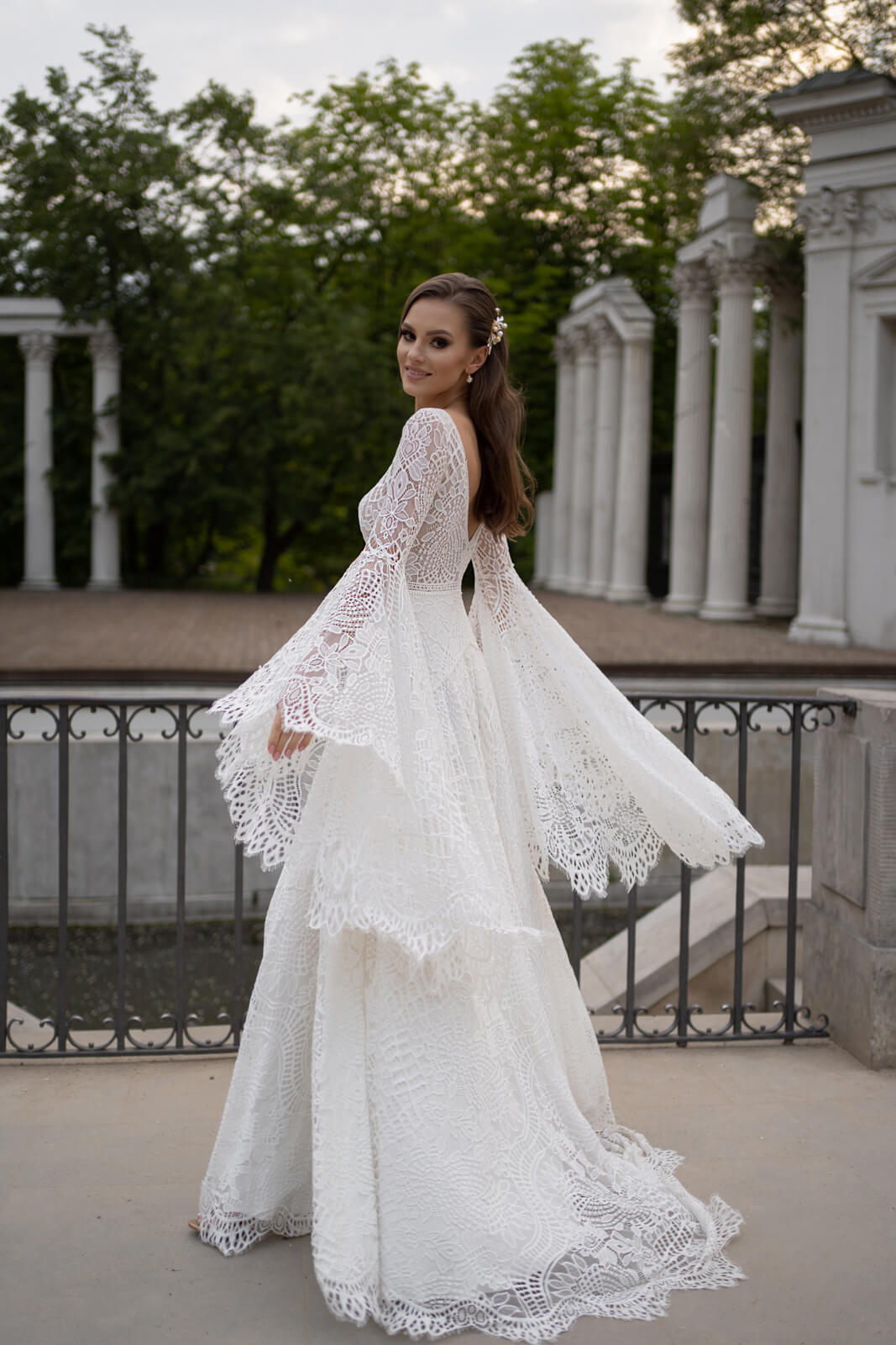 Abito da sposa Lea – abito da sposa a trapezio con maniche lunghe, DAMA Couture.