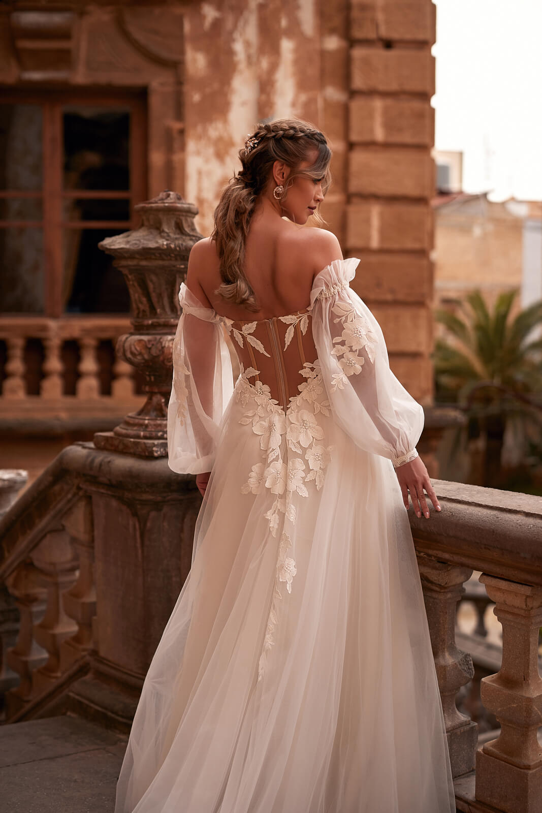 Abito da sposa Hermiona – abito da sposa a trapezio con maniche lunghe, DAMA Couture.