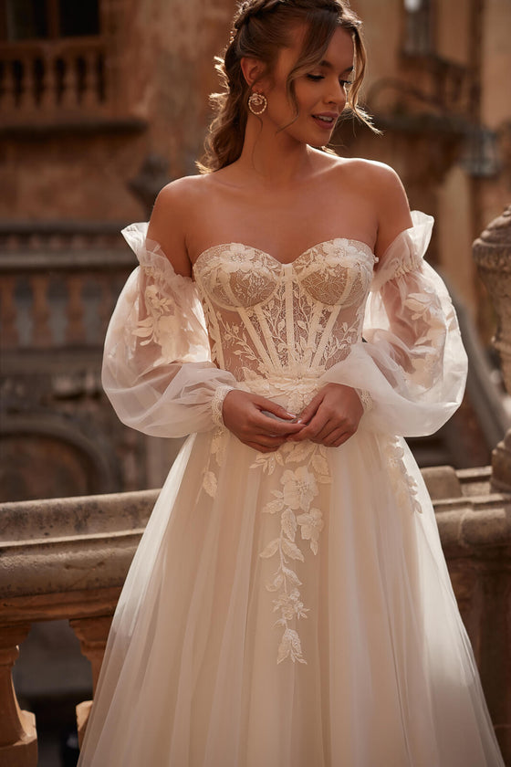 Abito da sposa Hermiona – abito da sposa a trapezio, DAMA Couture.