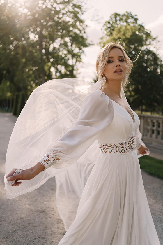 Velo cattedrale vintage – velo da sposa a cattedrale, DAMA Couture.