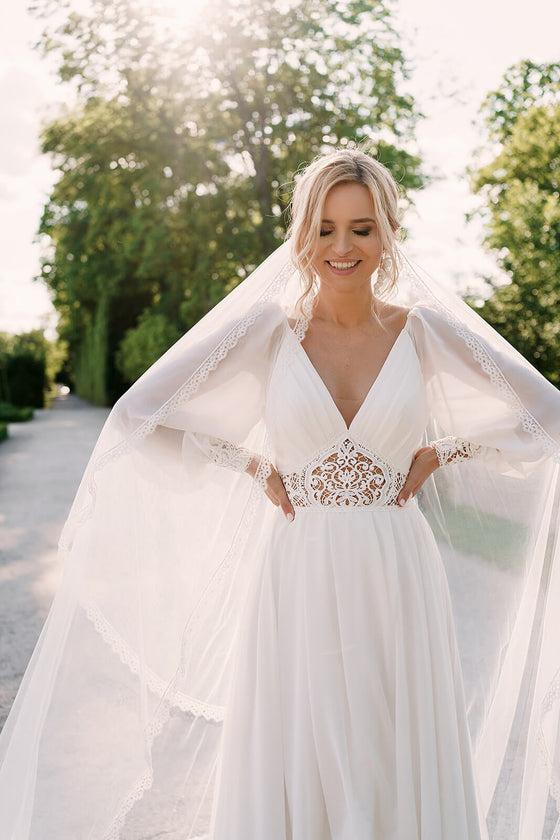 Velo cattedrale vintage – velo da sposa a cattedrale di DAMA Couture.