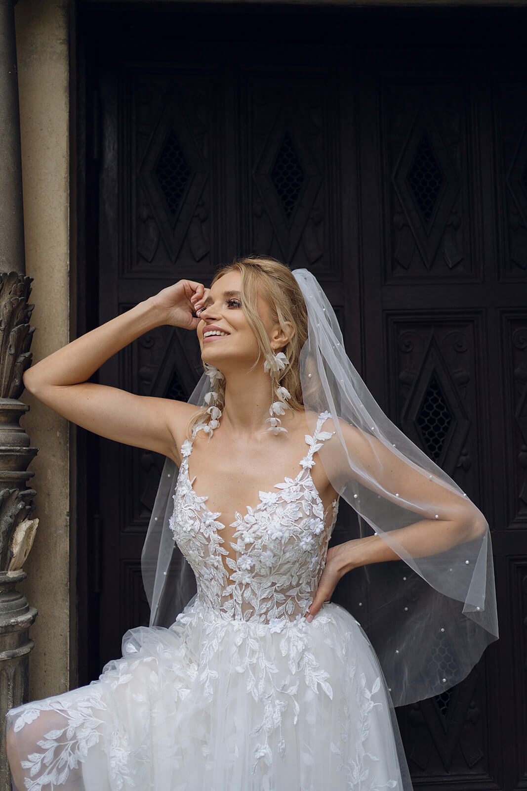 Velo Regular con perle – velo da sposa, vista d’insieme.