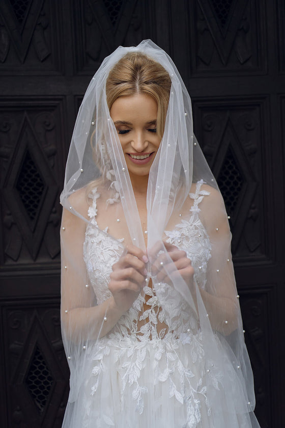 Velo Regular con perle – velo da sposa, DAMA Couture.